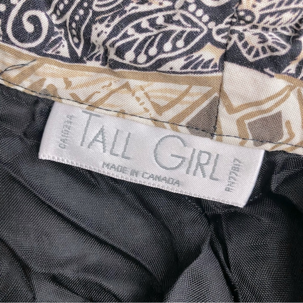 Vintage Tall Girl Cream Black Multi Print Lightweight Blazer L - Picture 3 of 12